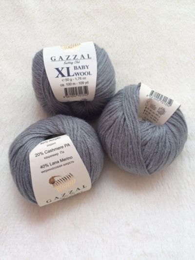 Лот: 12084279. Фото: 1. Пряжа Gazzal BABY WOOL XL, 40... Ткани, нитки, пряжа