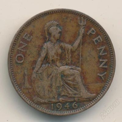 Лот: 944565. Фото: 1. 1 пенни. Великобритания 1946 г... Великобритания и острова