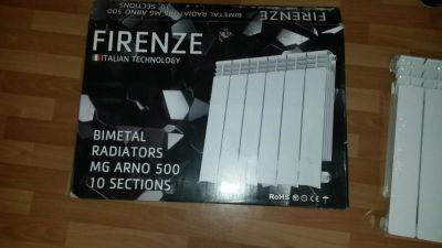 Лот: 5482302. Фото: 1. Радиатор Firenze 10 секций биметалл. Радиаторы отопления, полотенцесушители