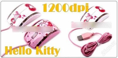 Лот: 1263531. Фото: 1. USB мышь - Hello Kitty 1200 DPI. Клавиатуры и мыши