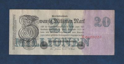 Лот: 9768367. Фото: 1. 20 миллионов марок 1923 года... Германия и Австрия