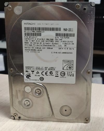 Лот: 20508579. Фото: 1. HDD 2000 Гб/Hitachi/3,5''/Sata. Жёсткие диски