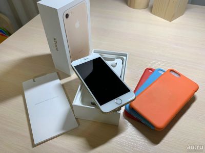 Лот: 12792950. Фото: 1. Iphone 7/Gold/16 гб/Полный комплект... Смартфоны