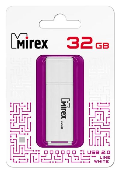 Лот: 17237279. Фото: 1. USB 32 Gb Mirex Line white USB... USB-флеш карты