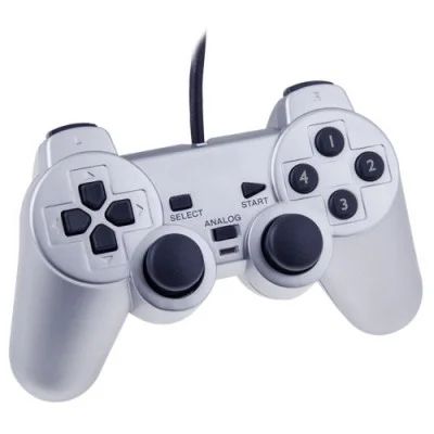 Лот: 3204078. Фото: 1. PS 2 Controller Analog Silver. Аксессуары для игровых приставок, консолей, геймпады