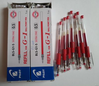 Лот: 12630993. Фото: 1. Красные гелевые ручки и стержни... Ручки, карандаши, маркеры