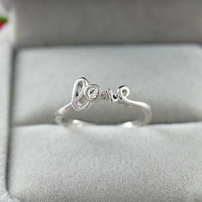 Лот: 2528705. Фото: 1. Кольцо "Love", платиновое покрытие... Кольца, перстни