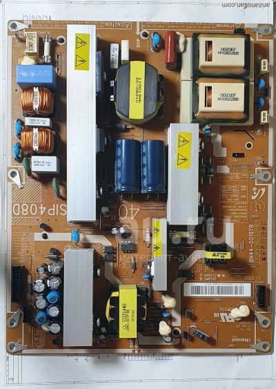 Лот: 25522024. Фото: 1. Блок питания BN44-00197B SIP408D... Запчасти для телевизоров, видеотехники, аудиотехники
