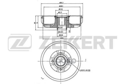 Лот: 21853564. Фото: 1. Bs6265 Zekkert Барабан Торм. Зад... Другое (автозапчасти)