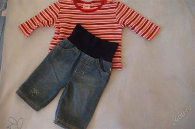 Лот: 1104387. Фото: 1. Кофточка и джинсы. Брюки, шорты, джинсы