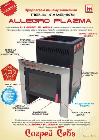 Лот: 2877973. Фото: 1. Печь банная / Каменка Allegro... Печи для бани, сауны