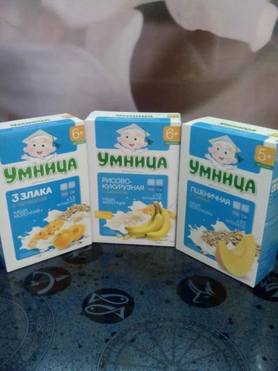 Лот: 7568350. Фото: 1. Молочные каши «Умница», 4, 6+. Детское питание