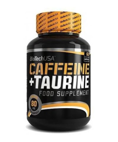 Лот: 10869042. Фото: 1. Caffeine+Taurine 60 капс. BioTech... Спортивное питание, витамины