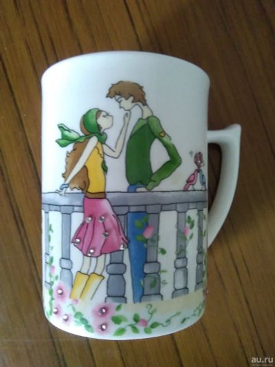Лот: 17228690. Фото: 1. Кружка "LOVE" со стразами. Кружки, стаканы, бокалы