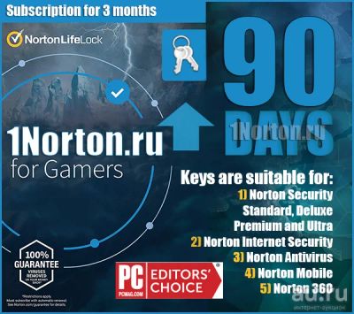 Лот: 16224045. Фото: 1. Ключ для Norton Security 2021... Системные