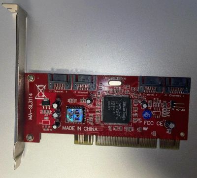 Лот: 18597150. Фото: 1. PCI 4x SATA контроллер Silicon... Платы расширения, контроллеры, доп. порты