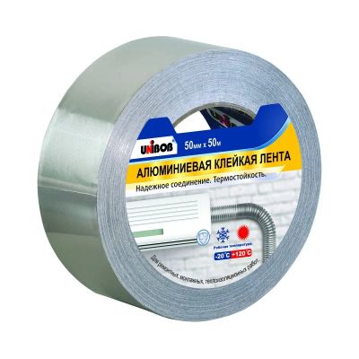 Лот: 12982282. Фото: 1. Скотч алюминиевый 50мм*25м Unibob... Крепёж