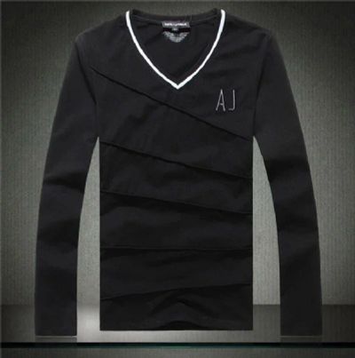 Лот: 5967103. Фото: 1. Лонгослив Armani черный р-р 48. Футболки, поло