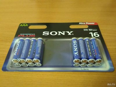 Лот: 10630349. Фото: 1. Батарейки Sony, 16шт. ааа(пальчиковые... Батарейки, аккумуляторы, элементы питания