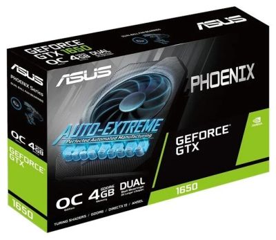 Лот: 18142411. Фото: 1. Видеокарта 4Gb GTX1650 Asus Phoenix... Видеокарты