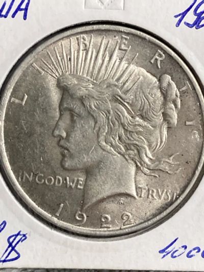 Лот: 25403883. Фото: 1. США 1 доллар 1922 год Мирный доллар. Америка