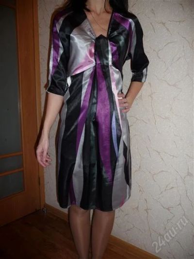 Лот: 2647302. Фото: 1. Птатье разноцветное атласное INCITY. Платья