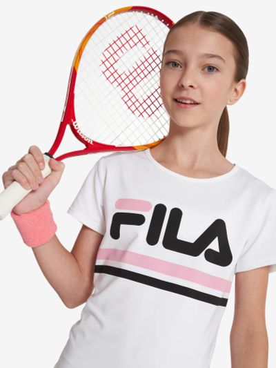 Лот: 22452324. Фото: 1. Футболка для девочек FILA, Белый. Другое (спортивная одежда)