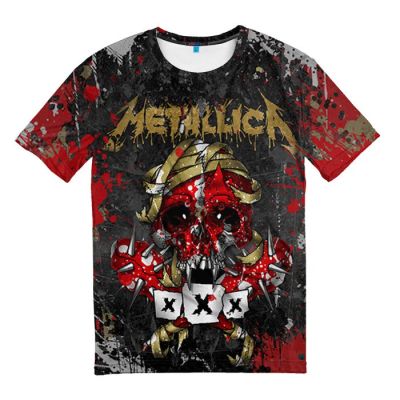 Лот: 10635228. Фото: 1. Мужская футболка 3D "Metallica... Футболки, поло