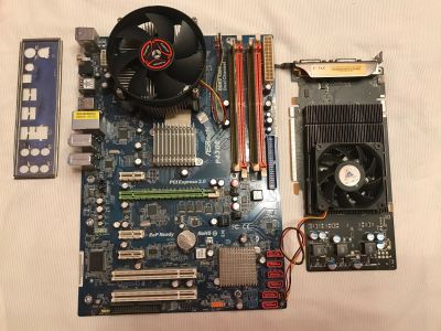 Лот: 15875449. Фото: 1. Asrock p43de e6500 4gb gf9600gt. Материнские платы