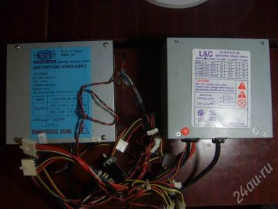 Лот: 238225. Фото: 1. 2 БП AT + 1 ATX БП 230W (вероятно... Корпуса, блоки питания