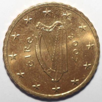 Лот: 10775587. Фото: 1. 10 евроцентов 2007 год. Ирландия. Европа