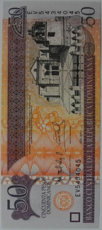 Лот: 6093588. Фото: 1. Доминикана 50 песо 2011, в обороте... Америка