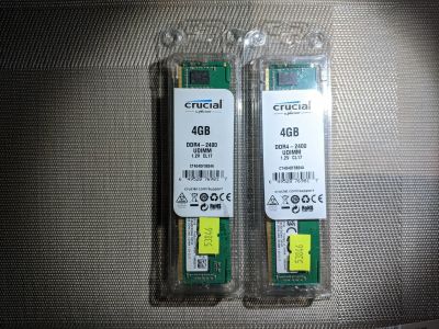 Лот: 16954241. Фото: 1. Два модуля памяти по 4GB Crucial... Оперативная память