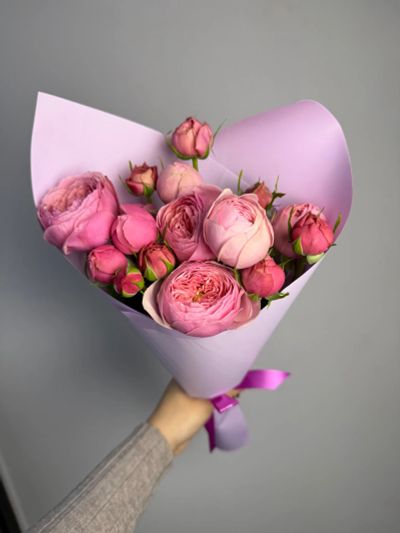 Лот: 25732470. Фото: 1. 6. Букет- комплимент из пионовидных... Свежие цветы