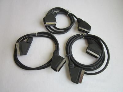 Лот: 23536424. Фото: 1. Кабели scart-scart 3 шт. Цена... Шнуры, кабели, разъёмы