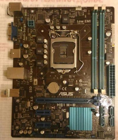 Лот: 13445139. Фото: 1. ASUS H61M-E + задняя планка. Материнские платы