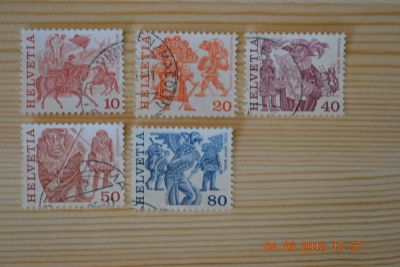 Лот: 11617447. Фото: 1. Марки Швейцарии 1977г. Фольклор. Марки