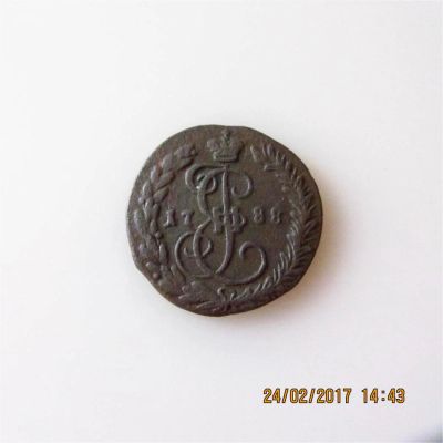 Лот: 9125854. Фото: 1. денга 1788 км R. Россия до 1917 года