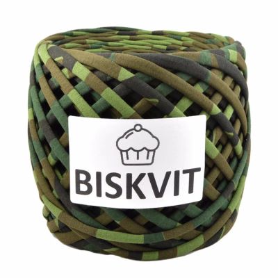 Лот: 12530284. Фото: 1. Трикотажная пряжа Biskvit Милитари. Ткани, нитки, пряжа