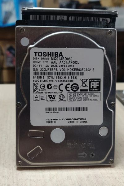 Лот: 21136550. Фото: 1. HDD для ноутбука 2.5"/500 Гб/5400... Жёсткие диски