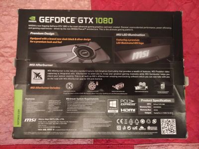 Лот: 18064730. Фото: 1. MSI GTX1080 AERO видеокарта. Видеокарты