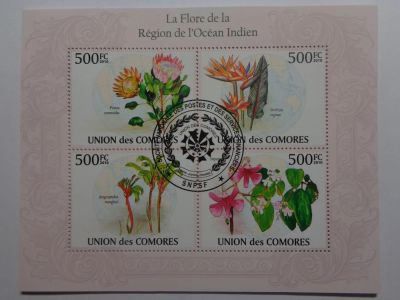 Лот: 8768918. Фото: 1. Марки, блок Коморские острова... Марки