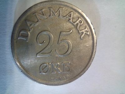 Лот: 14527872. Фото: 1. Монета Дании, 25 эре, 1953 год. Европа