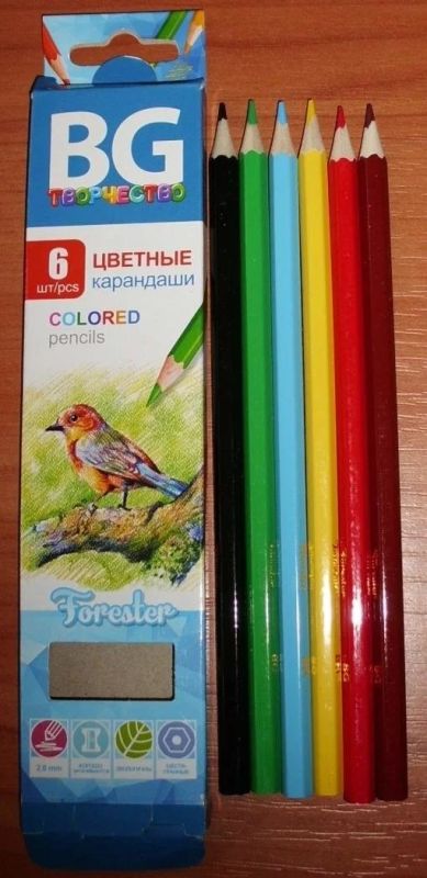 Лот: 12031433. Фото: 1. Набор цветных карандашей BG творчество... Ручки, карандаши, маркеры