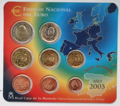 Лот: 4560613. Фото: 1. Набор монет Евро Испания 2003... Наборы монет
