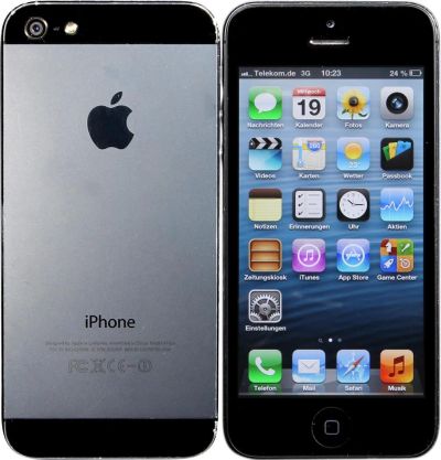 Лот: 4775778. Фото: 1. Apple iPhone 5 черный 16GB полный... Смартфоны