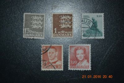 Лот: 6791189. Фото: 1. Марки Дании для коллекции. Марки