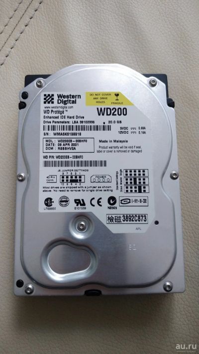 Лот: 17339543. Фото: 1. HDD 3,5" жесткий диск 20 Gb исправный. Жёсткие диски