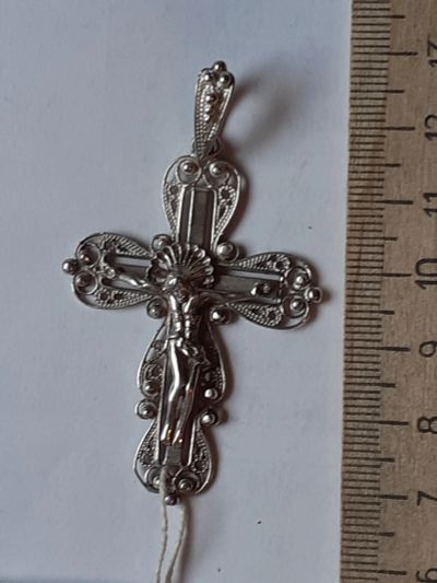 Лот: 19439187. Фото: 1. (№14543) крест,серебро,925 пробы... Кулоны, подвески