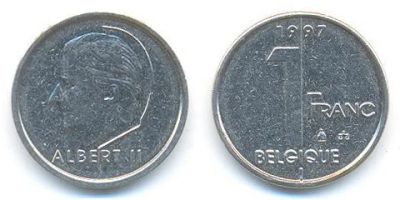 Лот: 15153883. Фото: 1. 1 франк Бельгия 1997 belgique. Европа